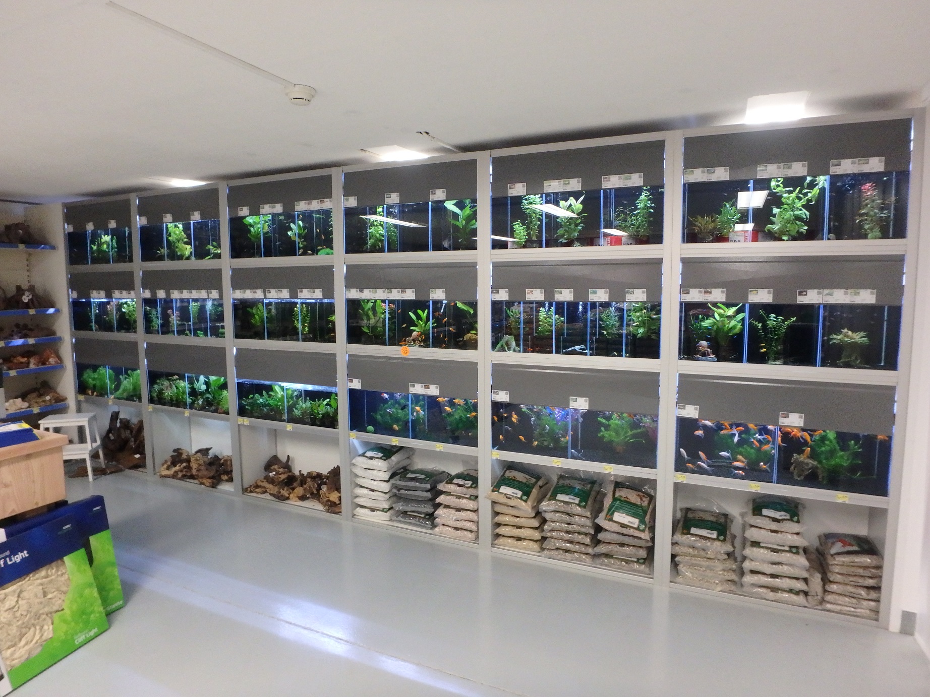 Aquarium stelling B-serie 100 cm 3 lagen met spons filters